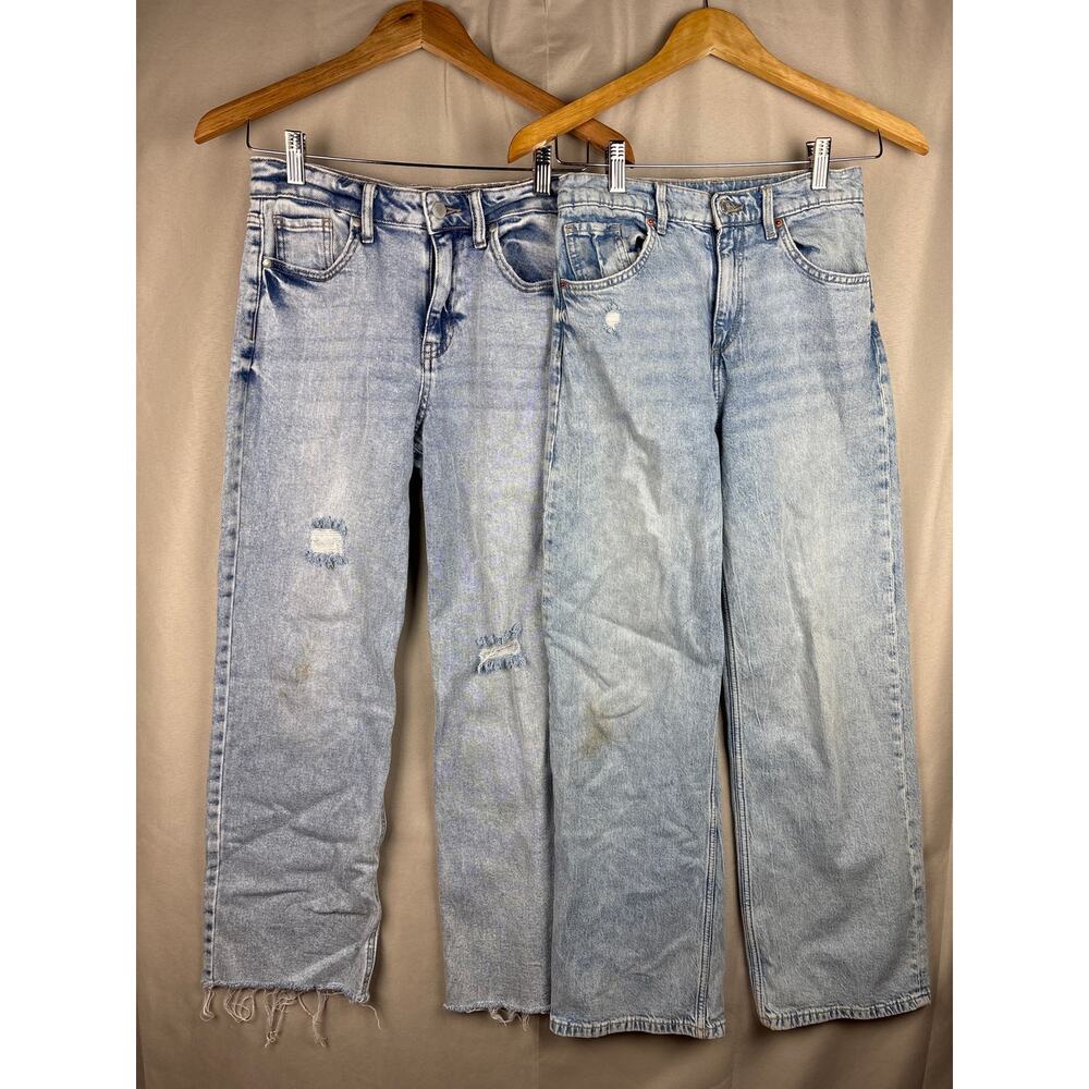 Girls Jeans Lot of 2 Pairs Sz 14 Art Class & H&M Distressed Light Denim